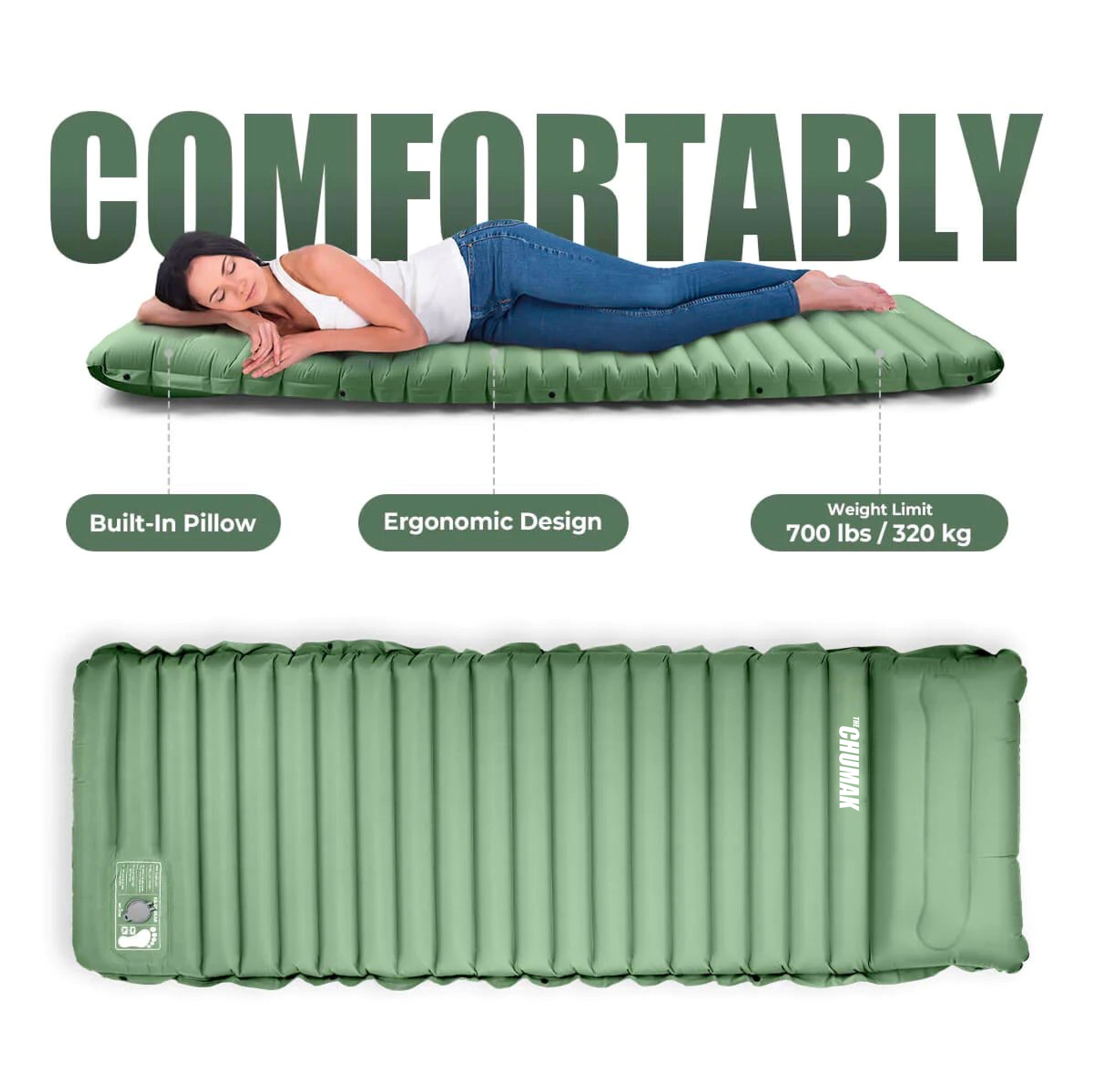 Air Sleeping Pad (Built-in Pillow)